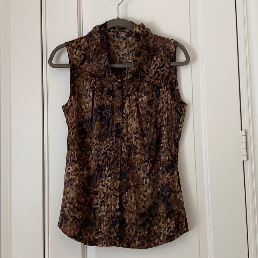 Elie Tahari Leopard Print Silk Shell